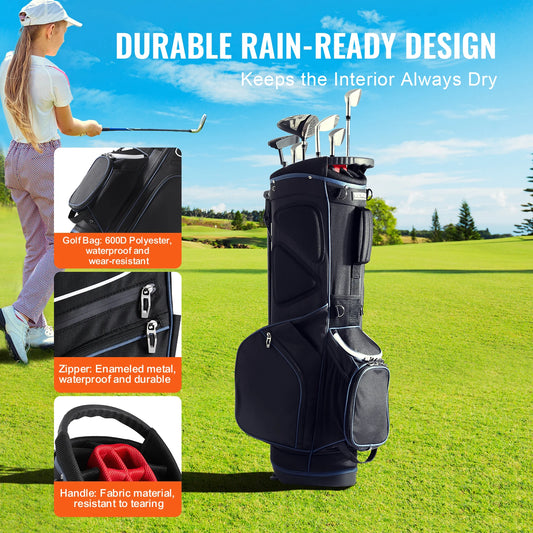 Premium Waterproof 14-Way Divider Golf Stand Bag 11 Pockets