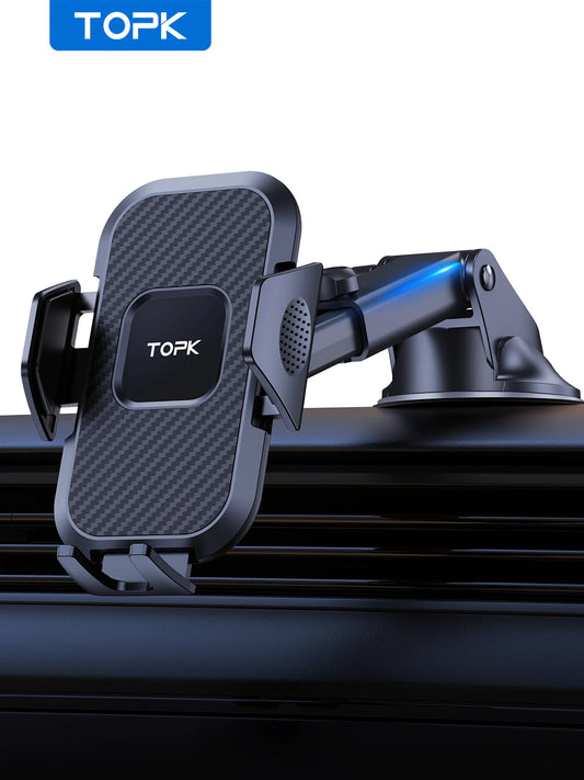 Car Phone Holder – Universal, Strong Suction, 360° Rotation