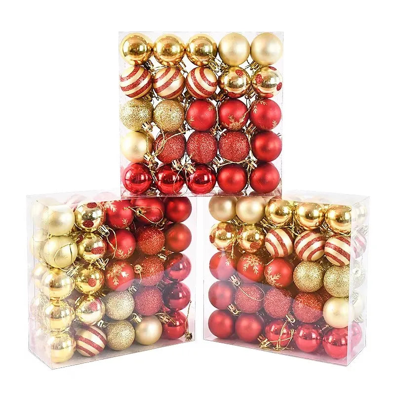50Pcs/box Christmas Balls Christmas Tree Ornaments Ball Xmas Hanging Tree Pendants Home Decor
