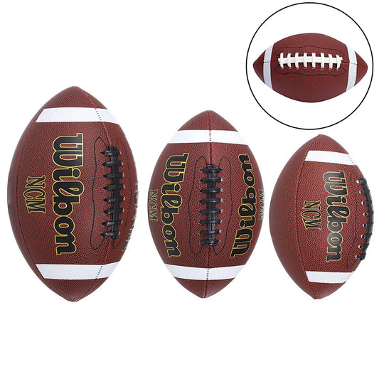 Durable Training Ball for Rugby, American Football & Soccer Sizes 3, 6, 9