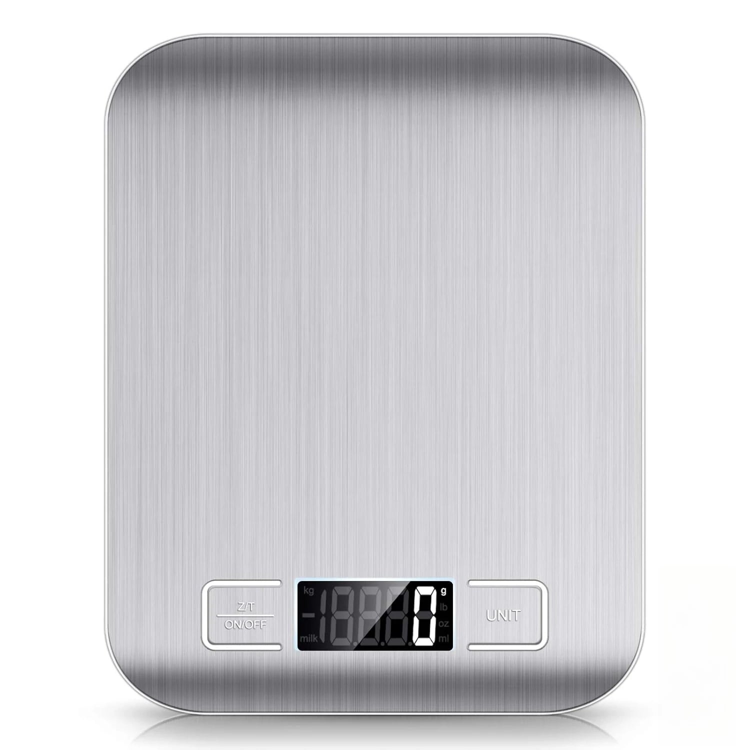 10kg Digital Kitchen Scale with Tare – Stainless Steel, LCD Display