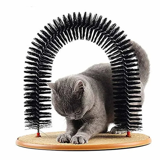 Interactive Cat Toy Arch with Self-Grooming & Massage Brush