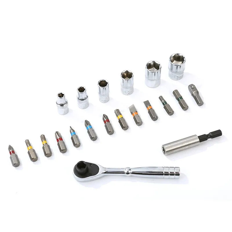 21-Piece Mini Ratchet Handle Driver & Socket Set