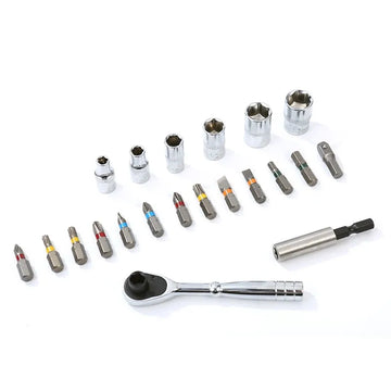 21-Piece Mini Ratchet Handle Driver & Socket Set