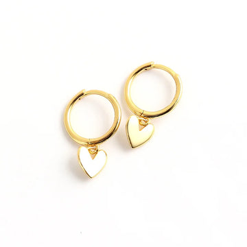 Heart Tassel Silver Earrings