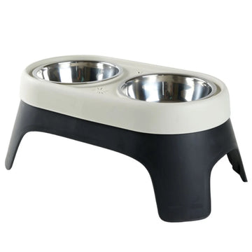 Elevated Anti-Spill Stainless Steel Double Bowl for Cats & Dogs