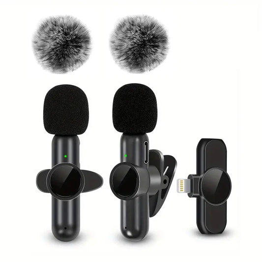 Wireless Lavalier Microphone – Portable Clip-on Mic for iPhone & Android