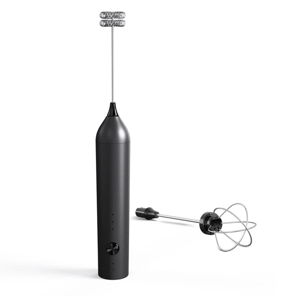 Electric Milk Frother – 3-Speed Rechargeable Foam Maker with Stand