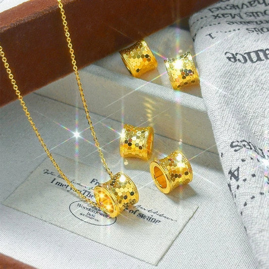 14K Gold Rotating Bead Necklace – Elegant Women’s Fine Jewellery