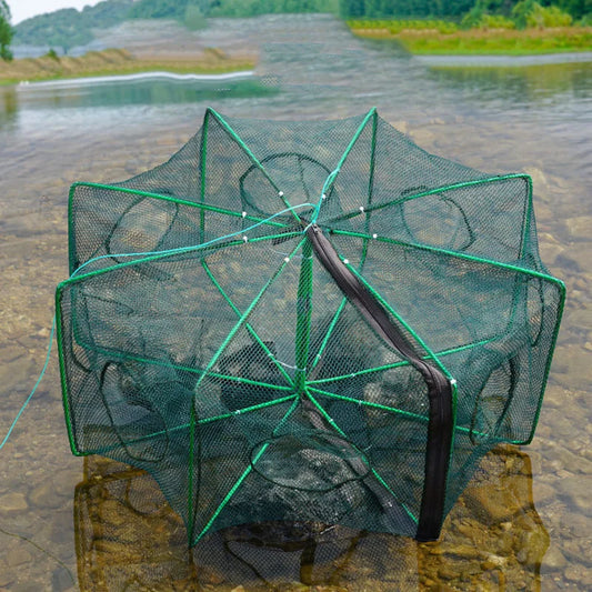 Folding Multifilament Fishing Net Trap for Crayfish, Crab, Shrimp & Fish